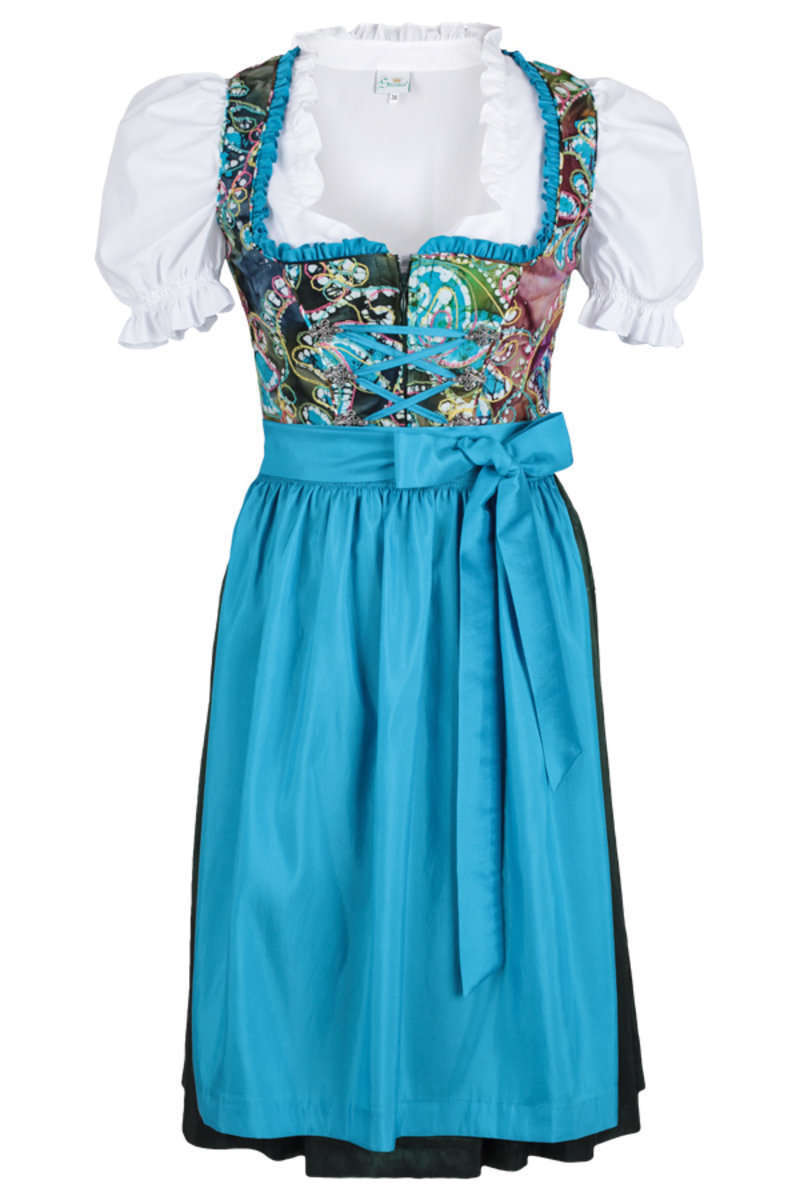 Mini-Dirndl blau grn