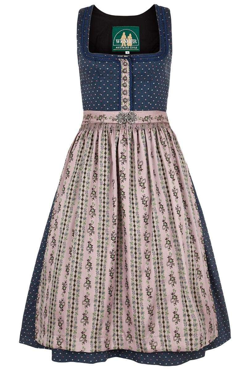 Stretch-Dirndl blau