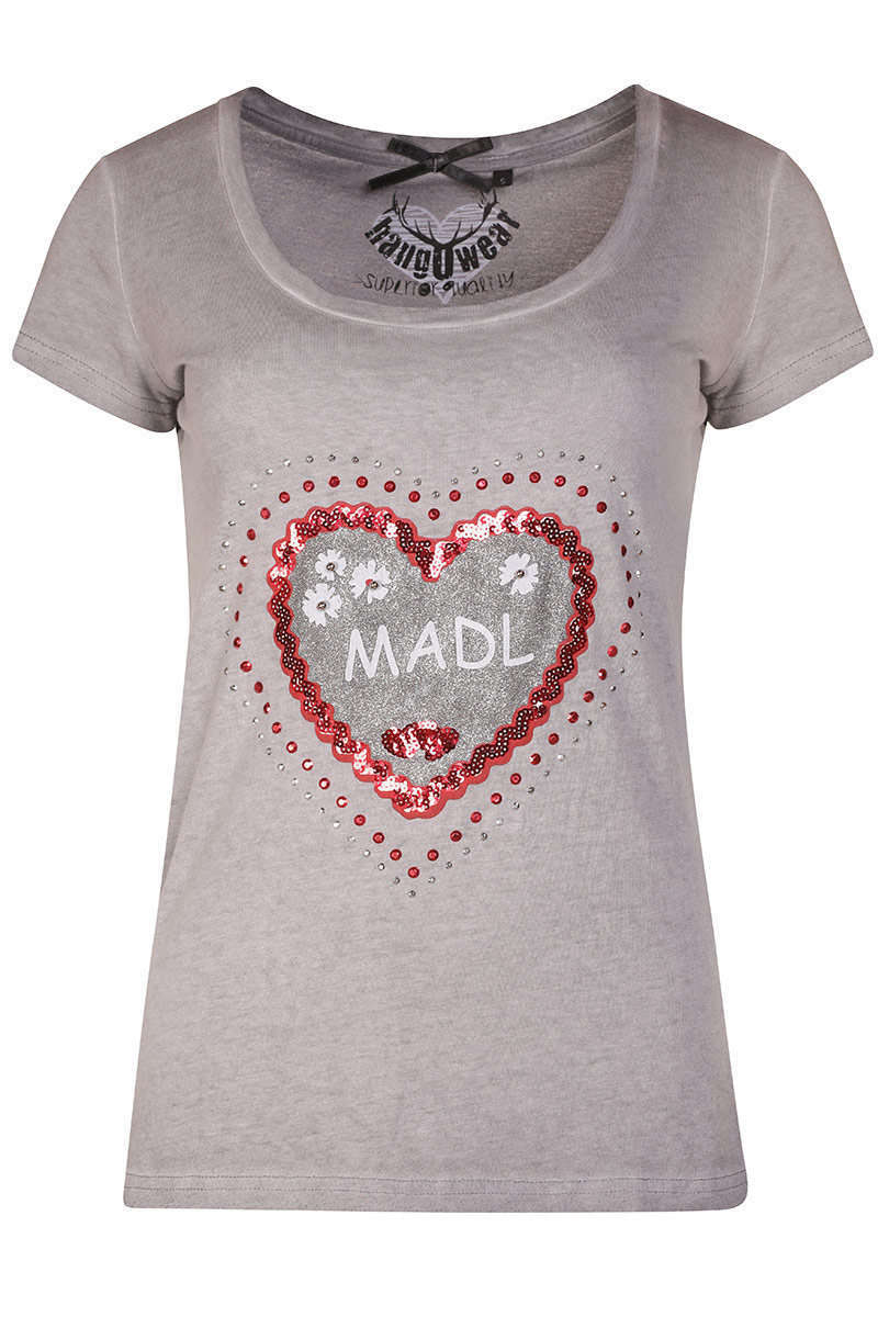 Damen T-Shirt Madl grau