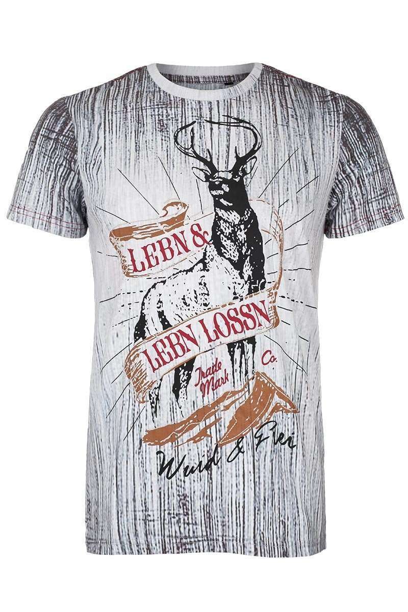 Trachten T-Shirt  Lebn lossn, Wild & Frei