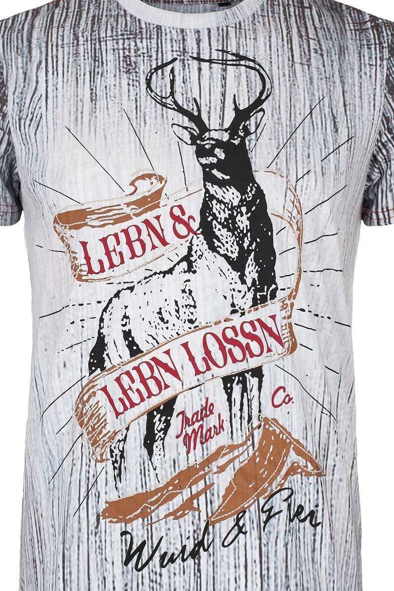 Trachten T-Shirt  Lebn lossn, Wild & Frei Bild 2