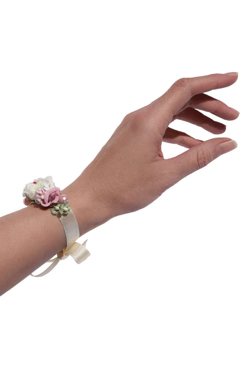 Blumen-Armband  rosa creme Bild 2