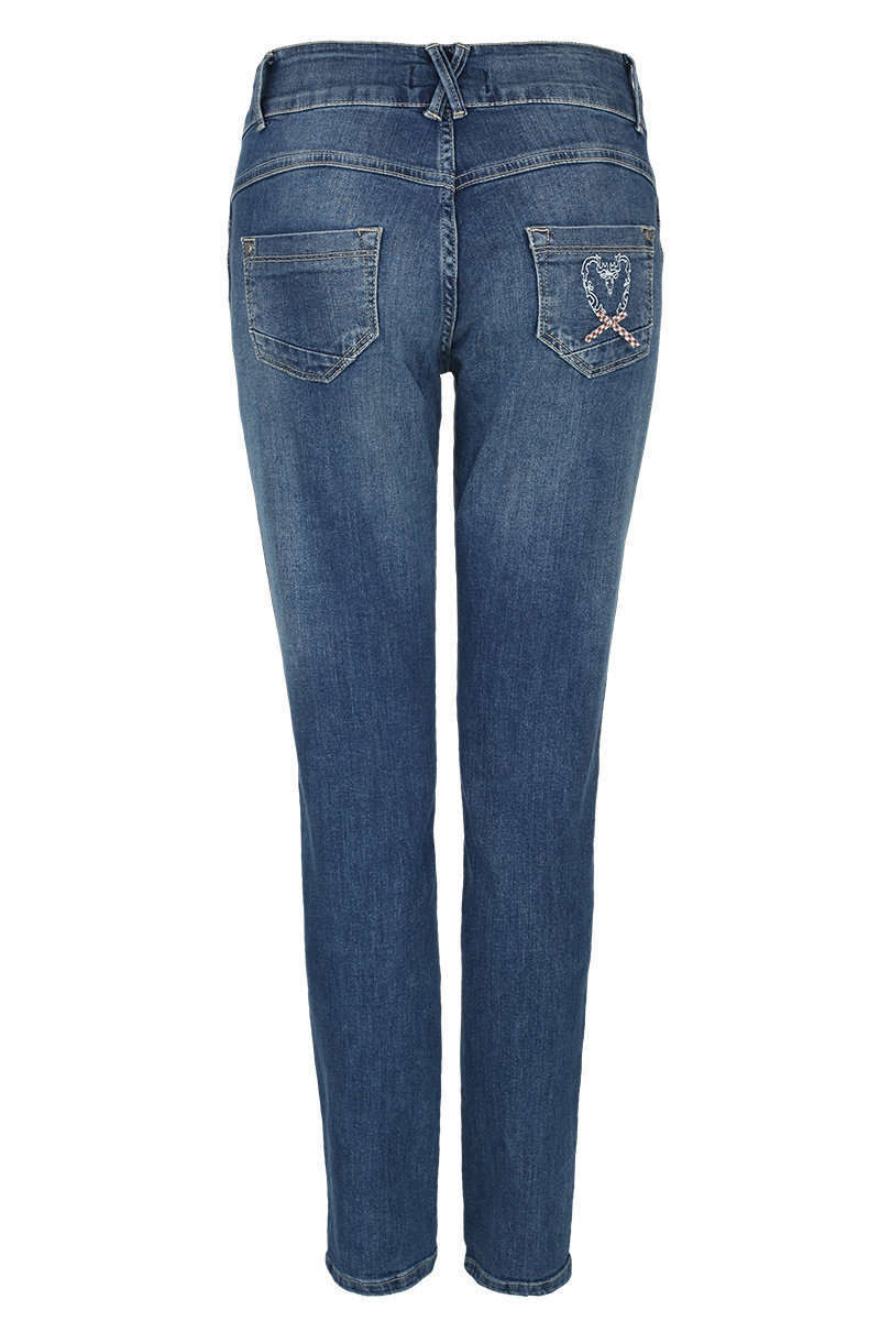 Damen Jeans lang Lederhosenlook Bild 2