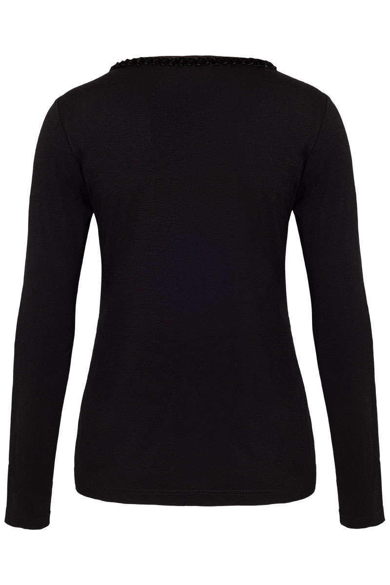 Damen Longshirt Stretch schwarz Bild 2