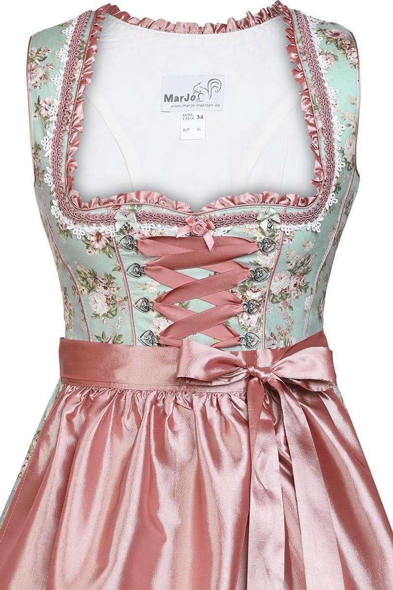 Dirndl kurz Blumen Vintage romantisch ros Bild 2