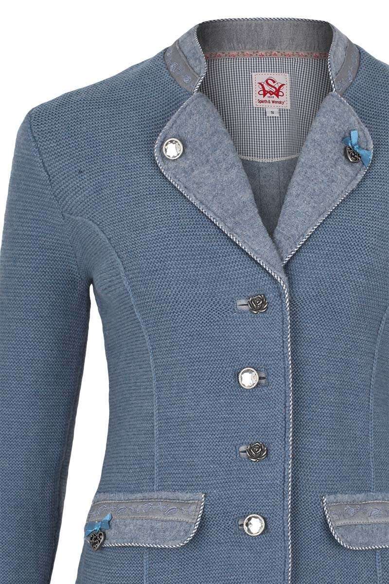 Trachtenstrickjacke Blazerstil hellblau Bild 2