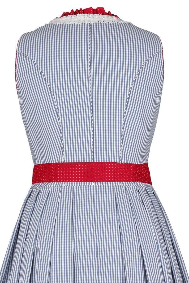 Dirndl midi kariert rot hellblau Bild 2