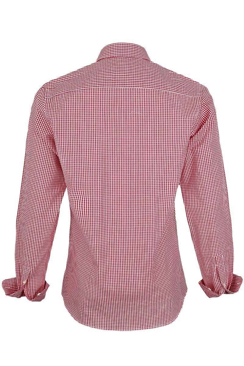 Trachtenhemd Slim Fit kariert rot Bild 2