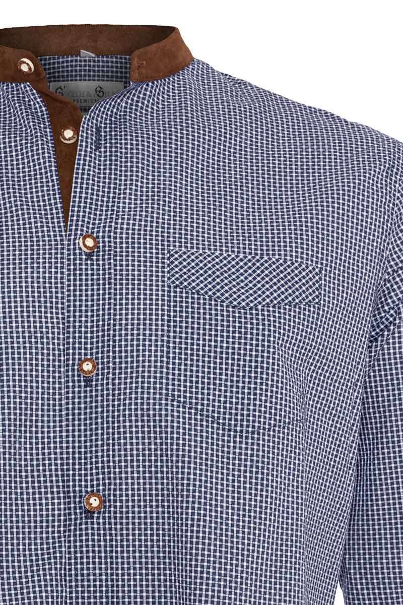 Trachten Hemd slim fit blau Bild 2