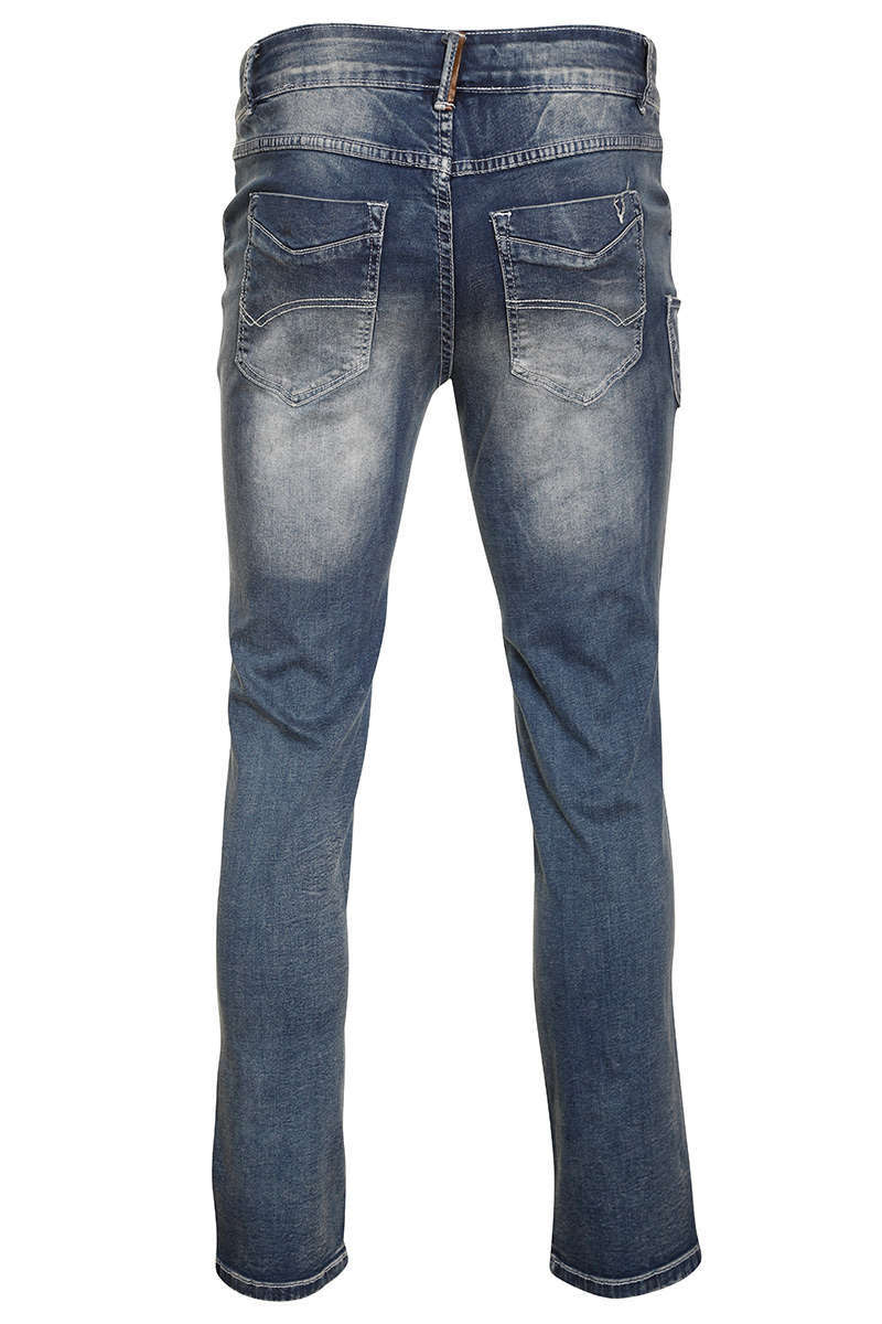 Herren Trachtenjeans Lederhose lang blau Bild 2