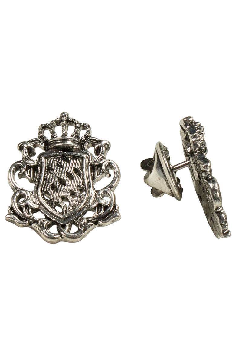 Trachten- Ansteck-Pin Wappen altsilber zweier Set