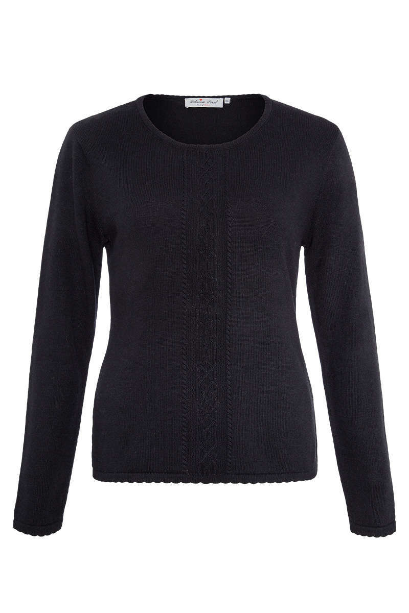 Damen Pullover mit Zopf dunkelblau