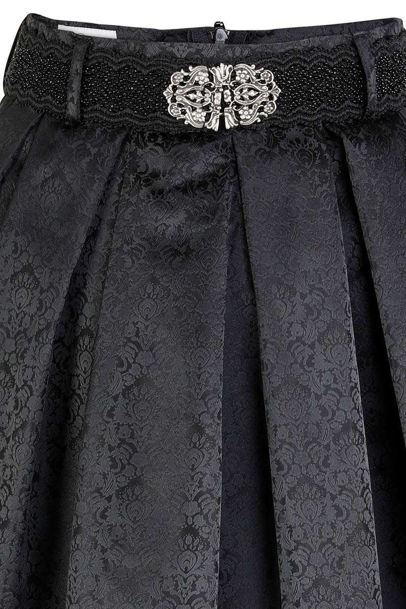 Trachtenrock mit Gürtel Paisley Muster schwarz Bild 2