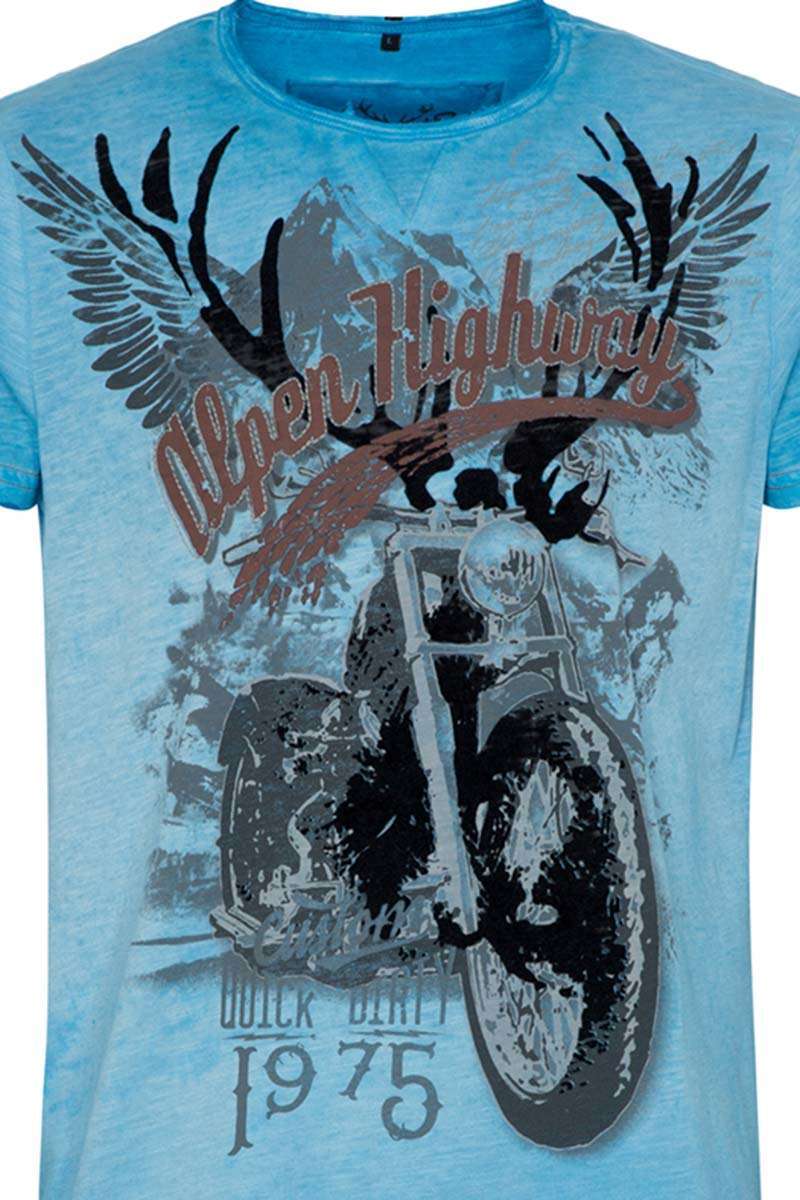 Herren T-Shirt Alpen Highway 1975 blau Bild 2