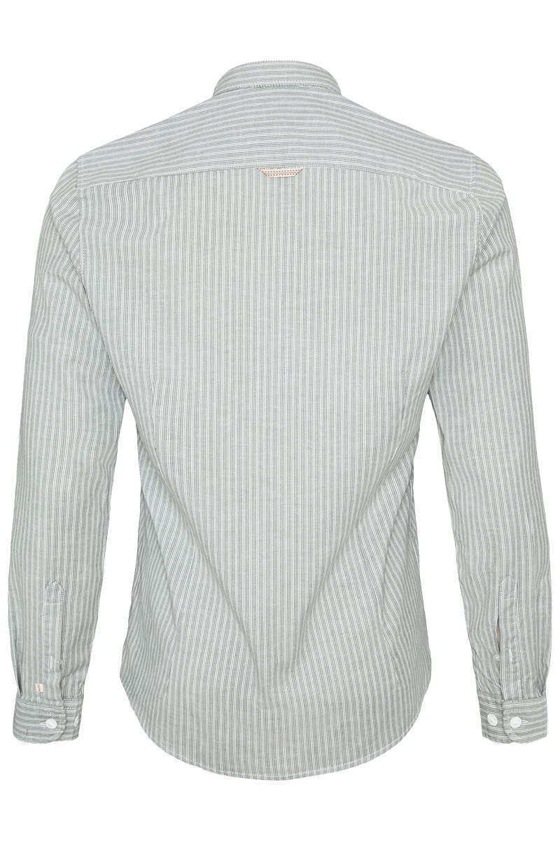 Trachtenhemd Stehkragen Slim Fit gestreift grn Bild 2