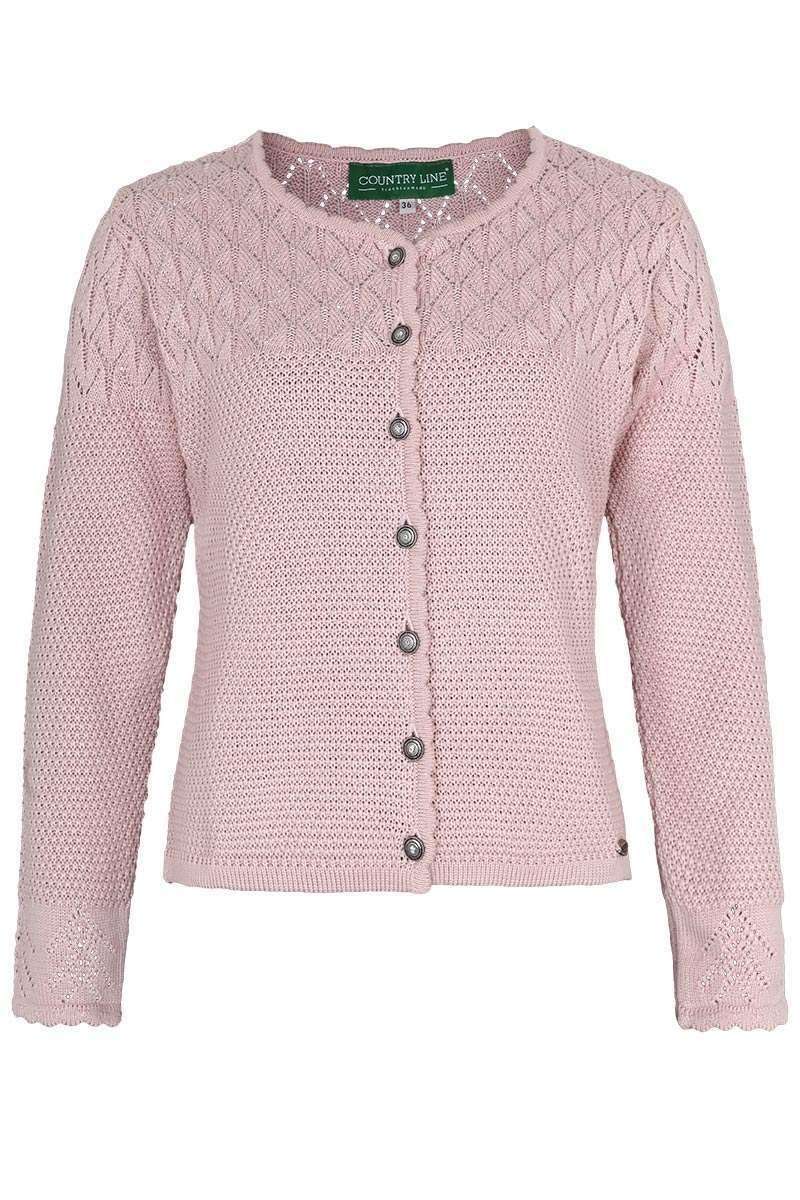 Damen Trachtenstrickjacke rosa