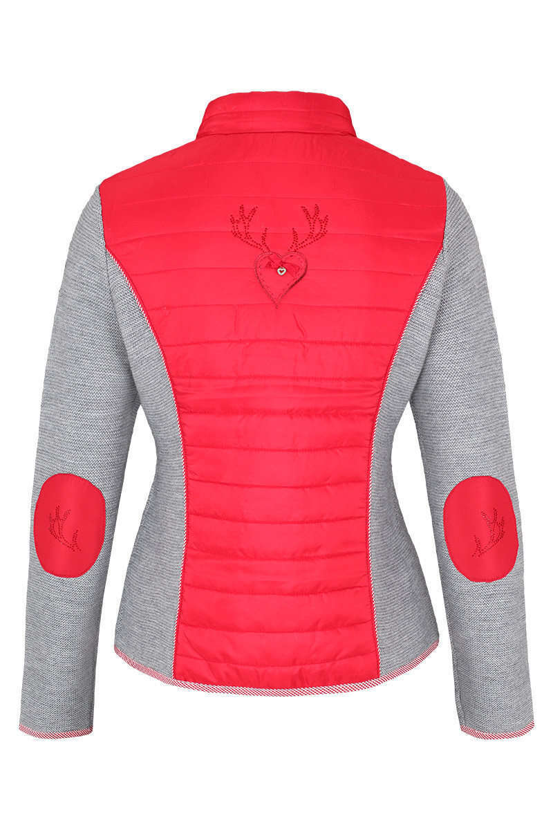 Trachten Steppjacke rot grau Bild 2