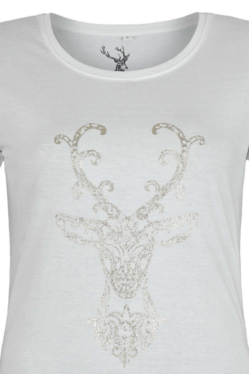 Trachten T-Shirt Hirsch wei gold Bild 2