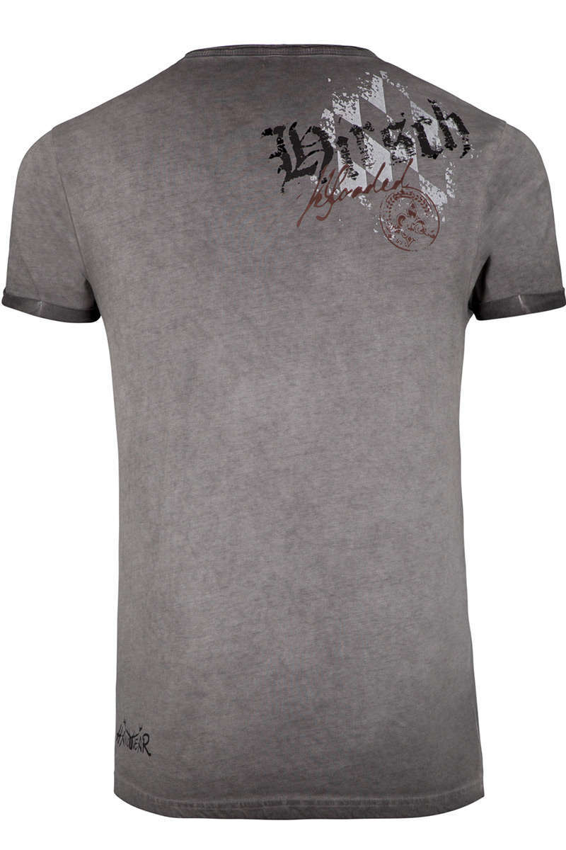 Herren Trachten T-Shirt mit Hirsch grau Bild 2