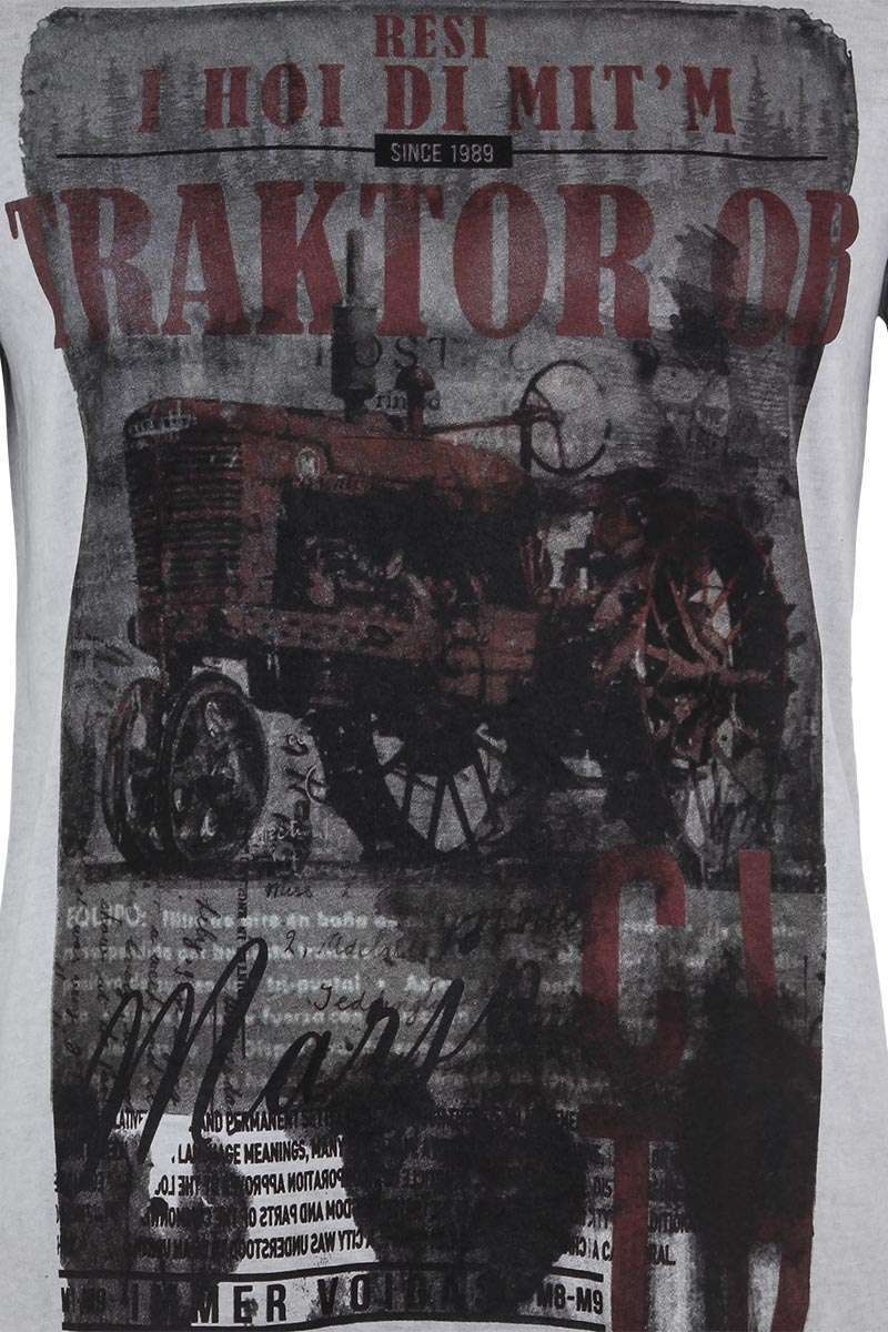 Herren T-Shirt Resi I hol di mit´m Traktor ab dunkelgrau Bild 2