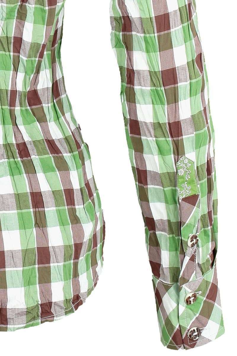Bluse Crash-Optik kariert oliv Bild 2