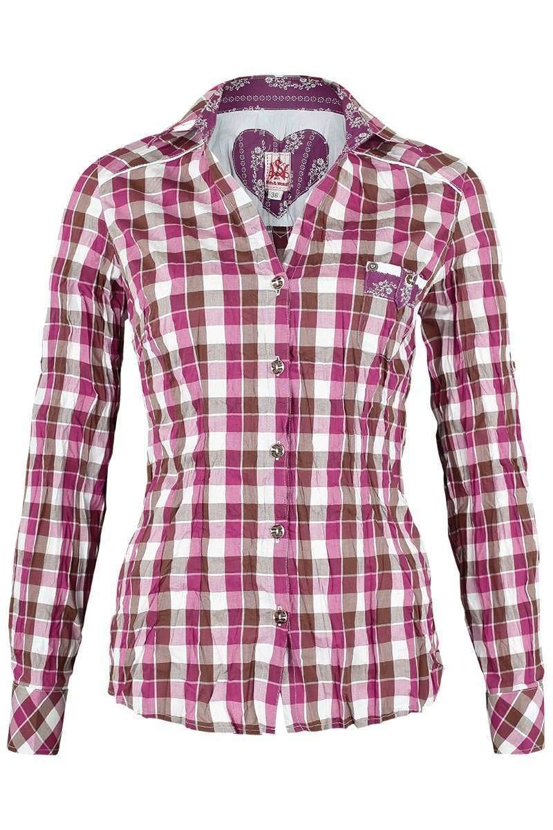 Bluse Crash-Optik kariert pink