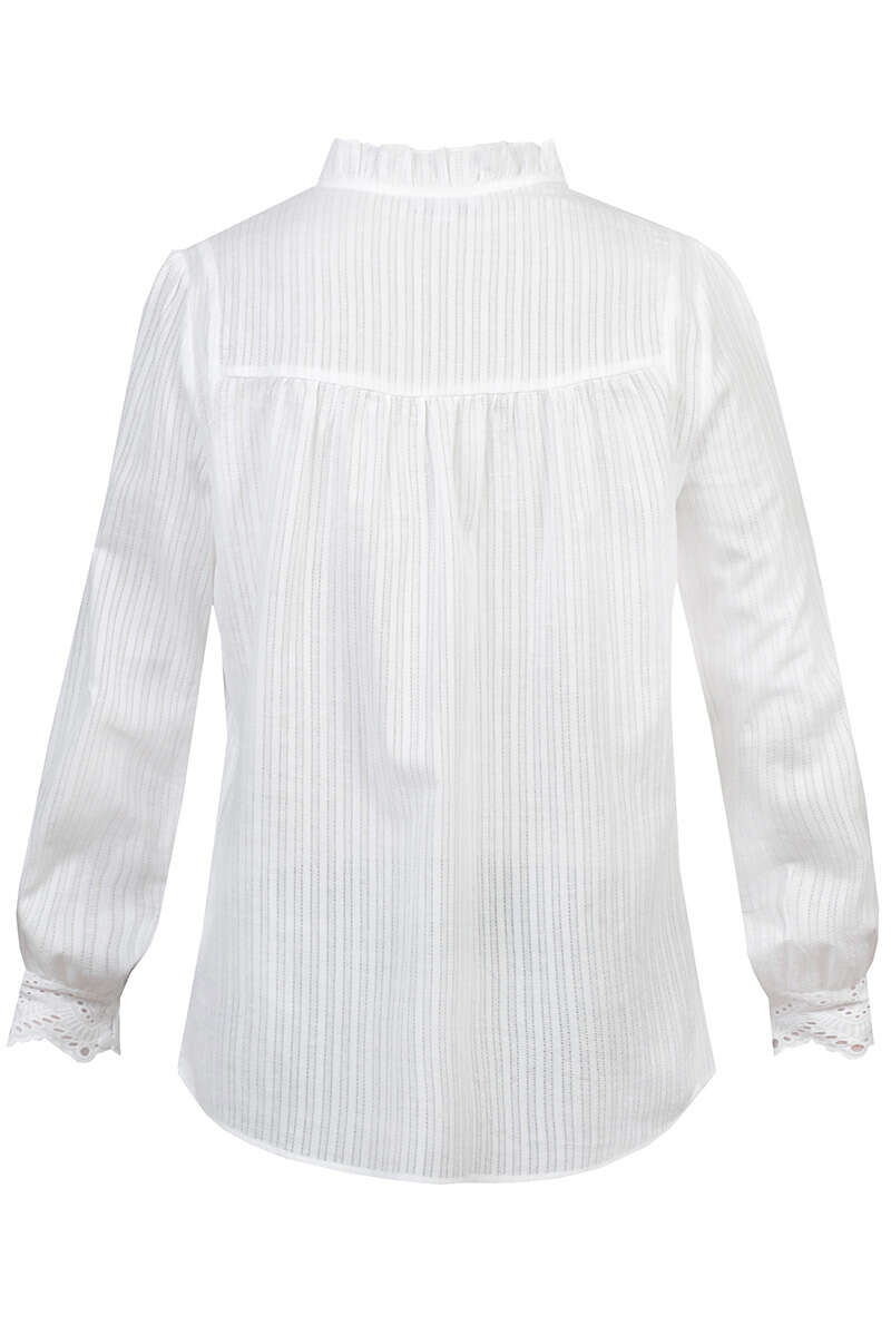 Langrmlige Trachten-Bluse mit Stehkragen offwhite Bild 2