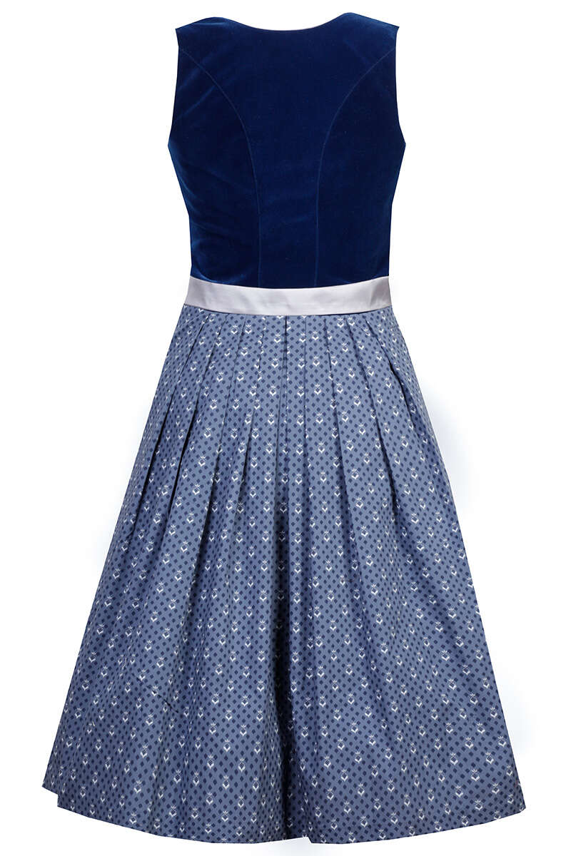 Samt-Dirndl midi saphierblau Bild 2