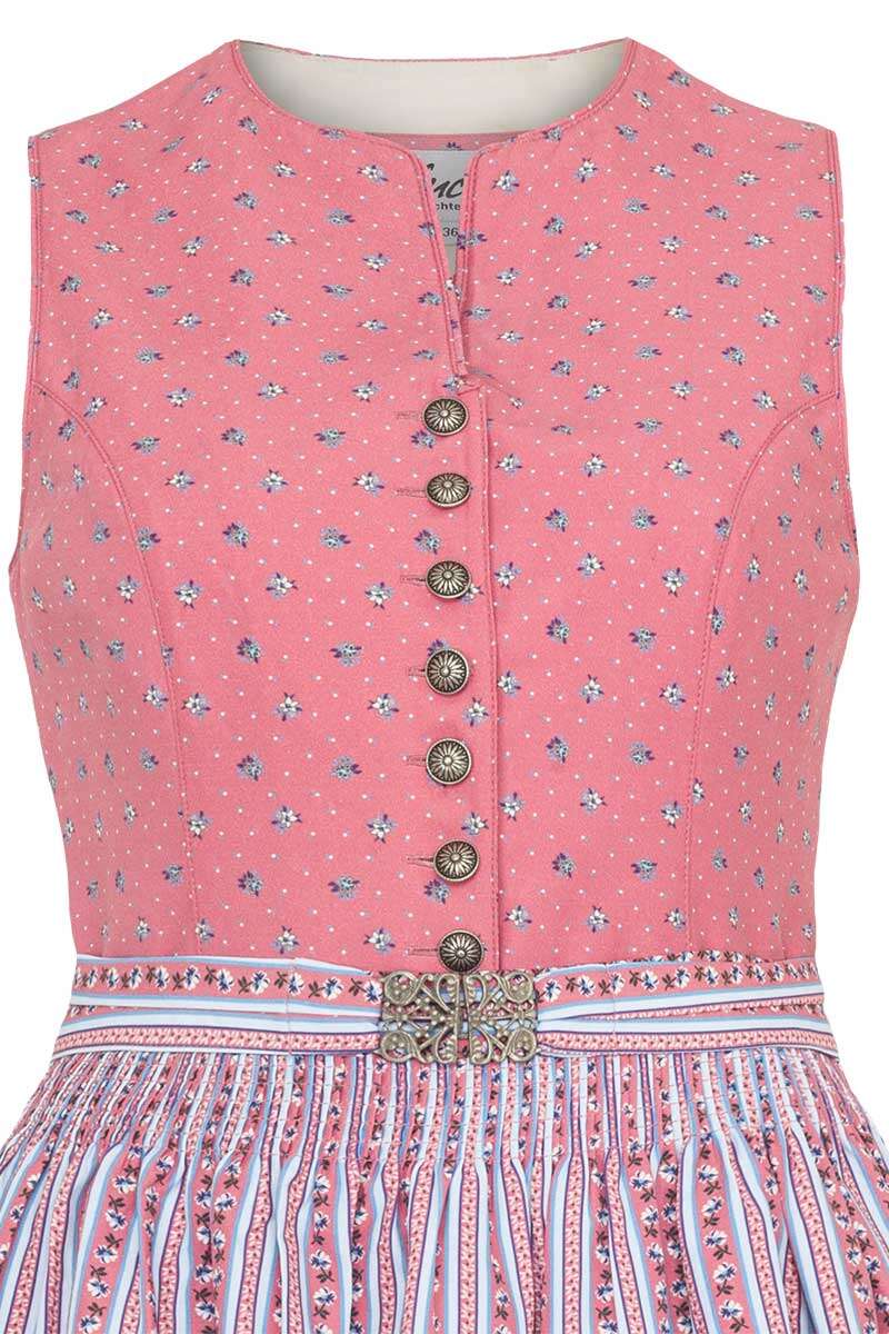 Wasch-Dirndl hochgeschlossen kurz rosa Bild 2