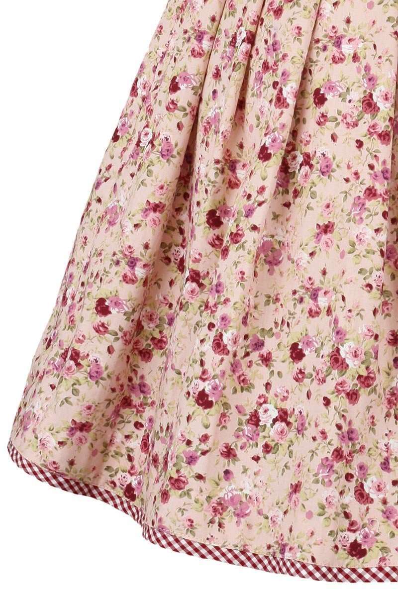 Krger Dirndl Kurz rosa bordeaux Rosen Bild 2