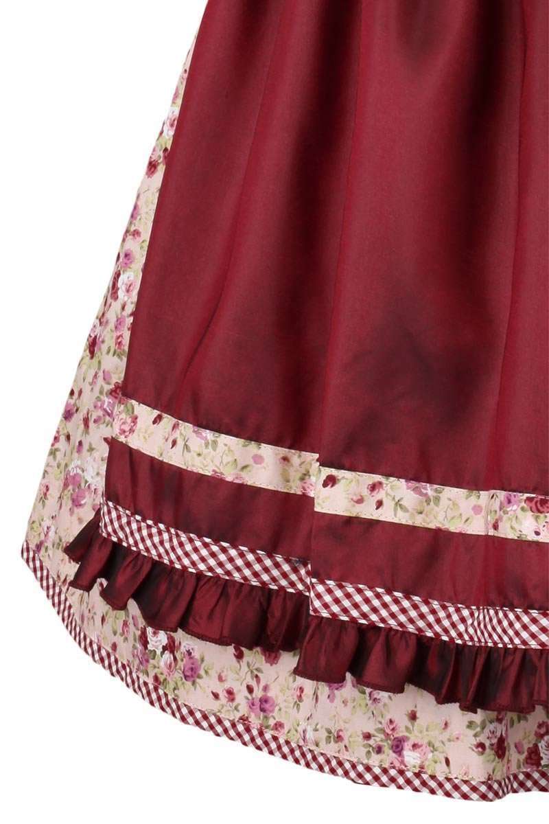 Krger Dirndl Kurz rosa bordeaux Rosen Bild 2