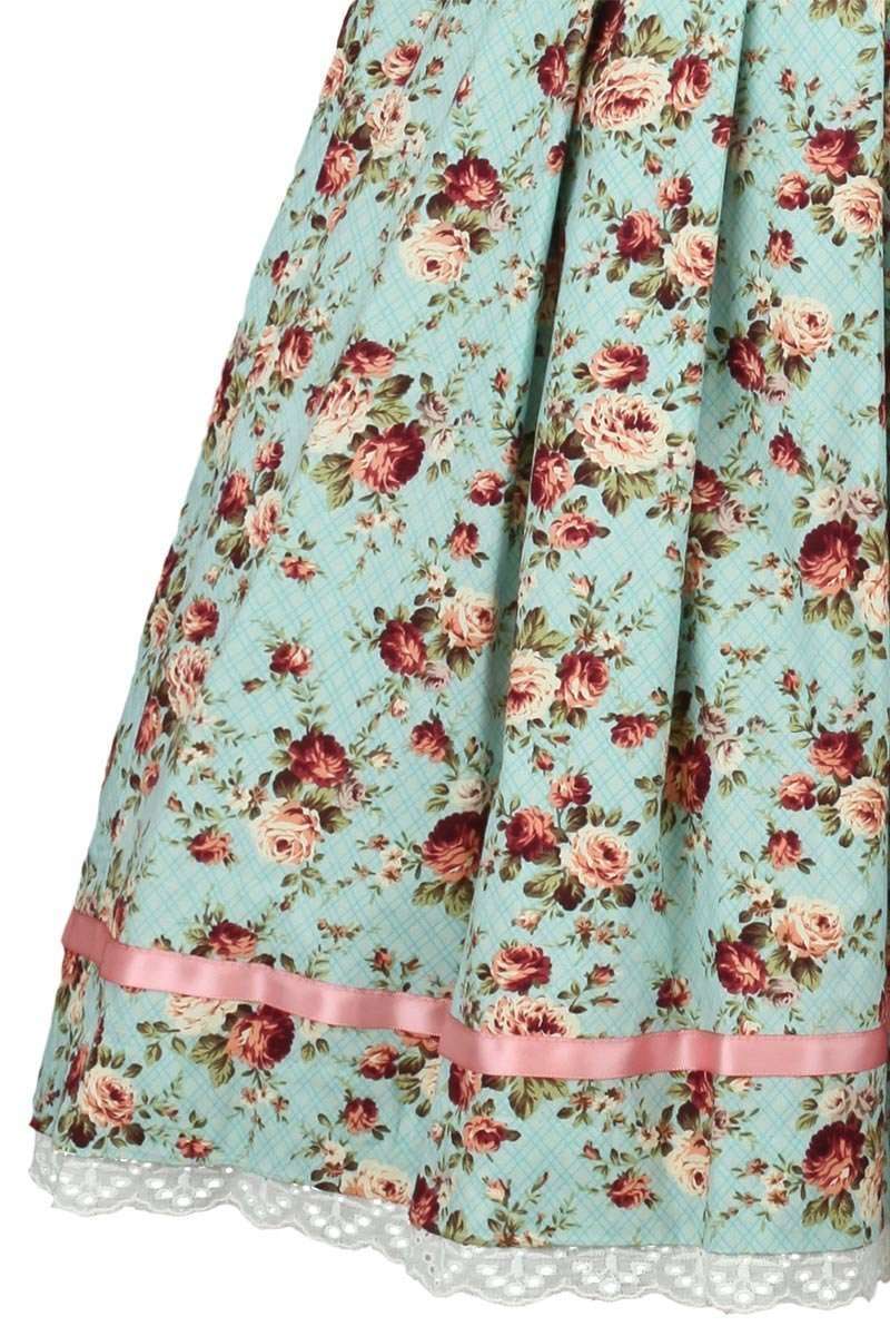 Krger Dirndl kurz trkis Rosen Bild 2