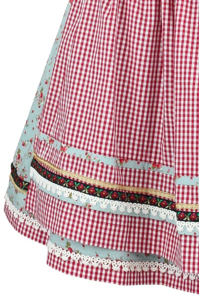 Krger Dirndl kurz hellblau rot Erdbeeren Bild 2