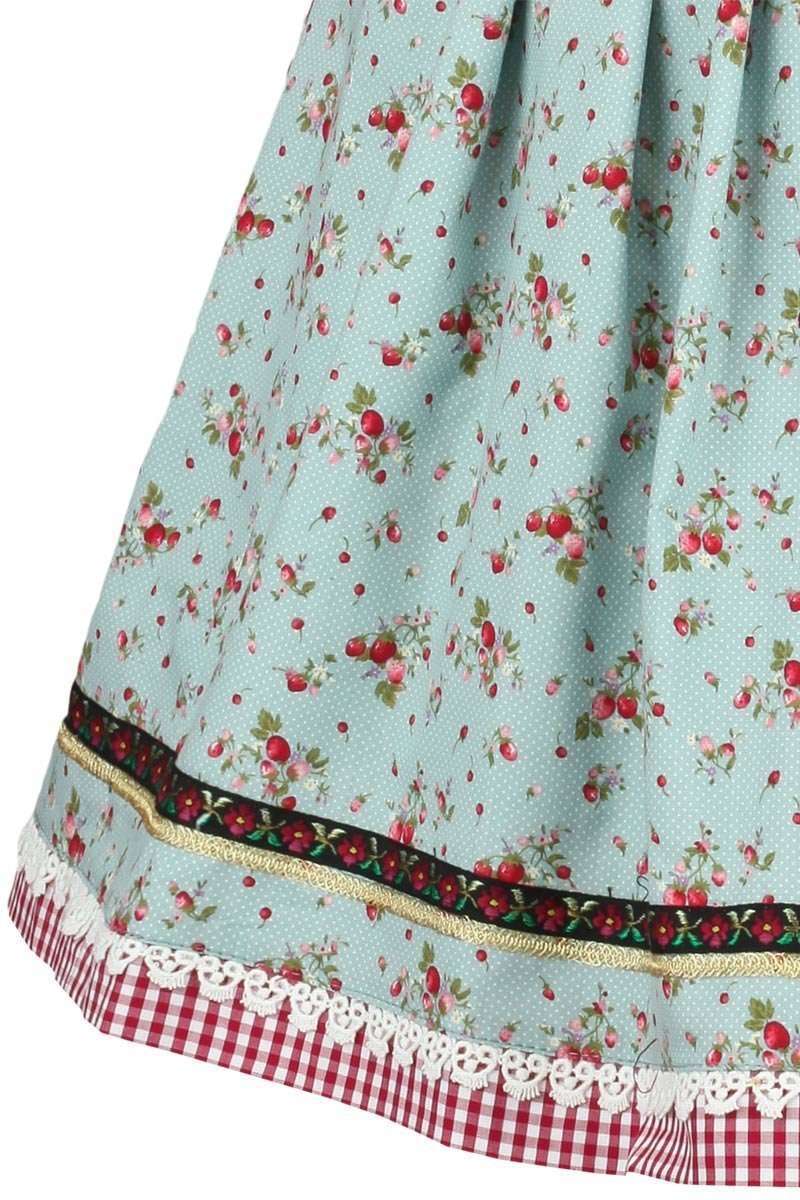 Krger Dirndl kurz hellblau rot Erdbeeren Bild 2