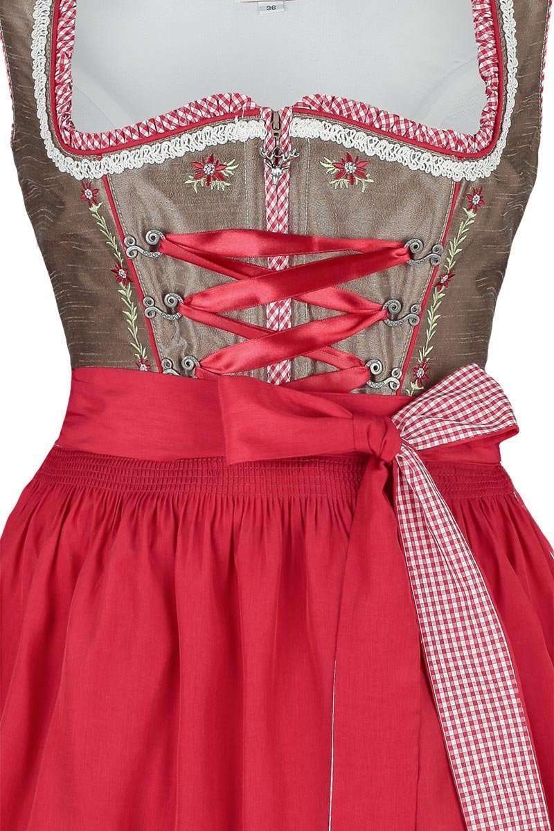 Dirndl kurz taupe-rot Bild 2