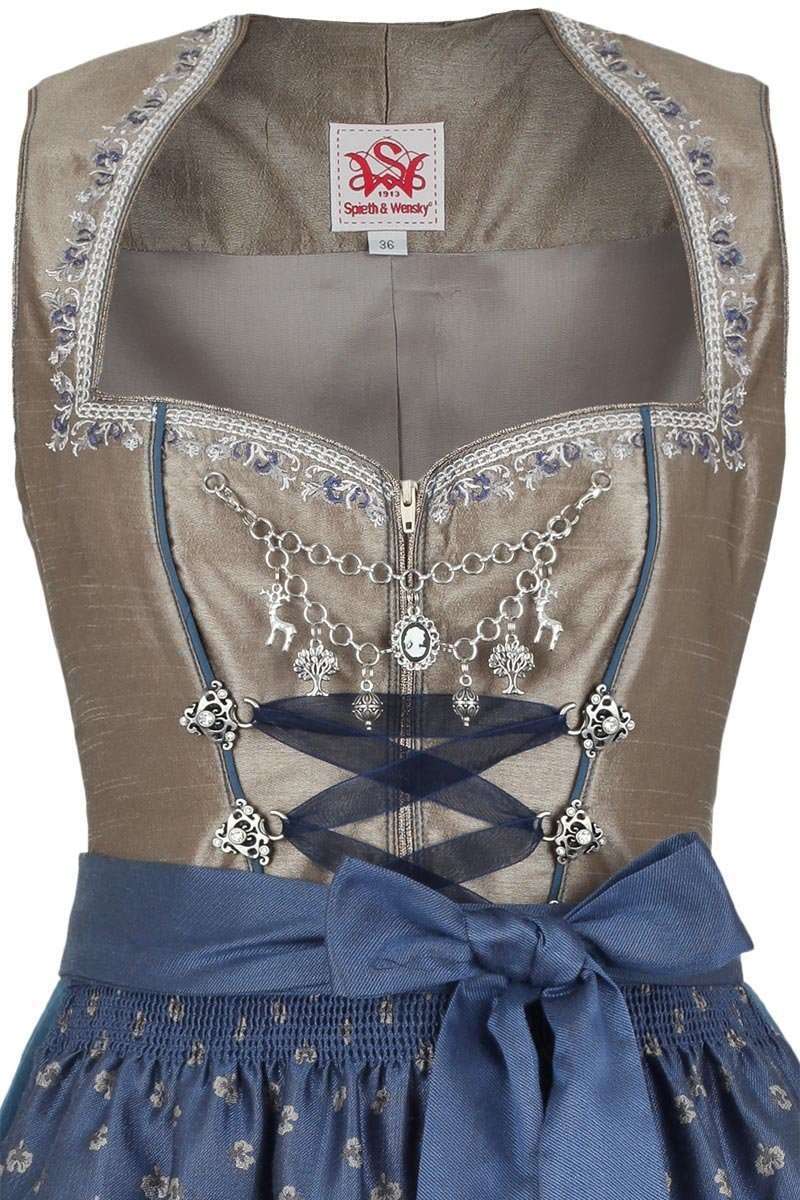 Dirndl kurz taupe/blau Bild 2