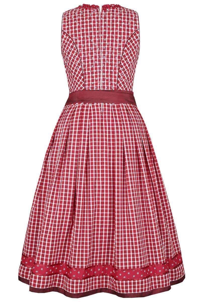 Dirndl mittel rot karo geblmt Bild 2