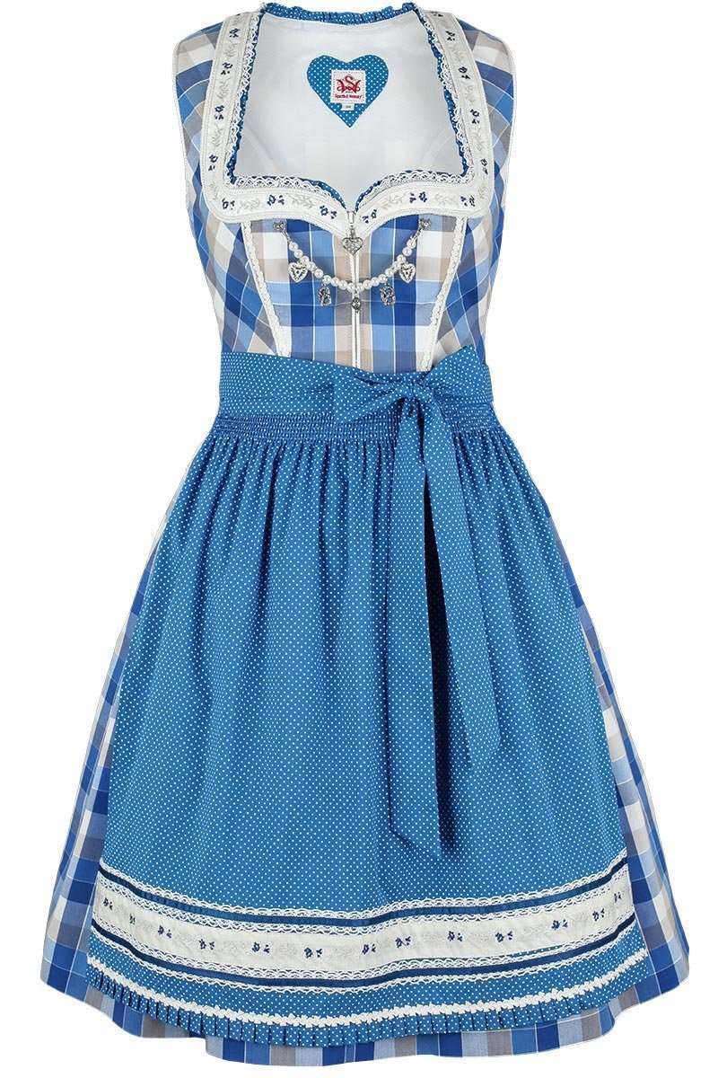 Dirndl kurz kariert blau