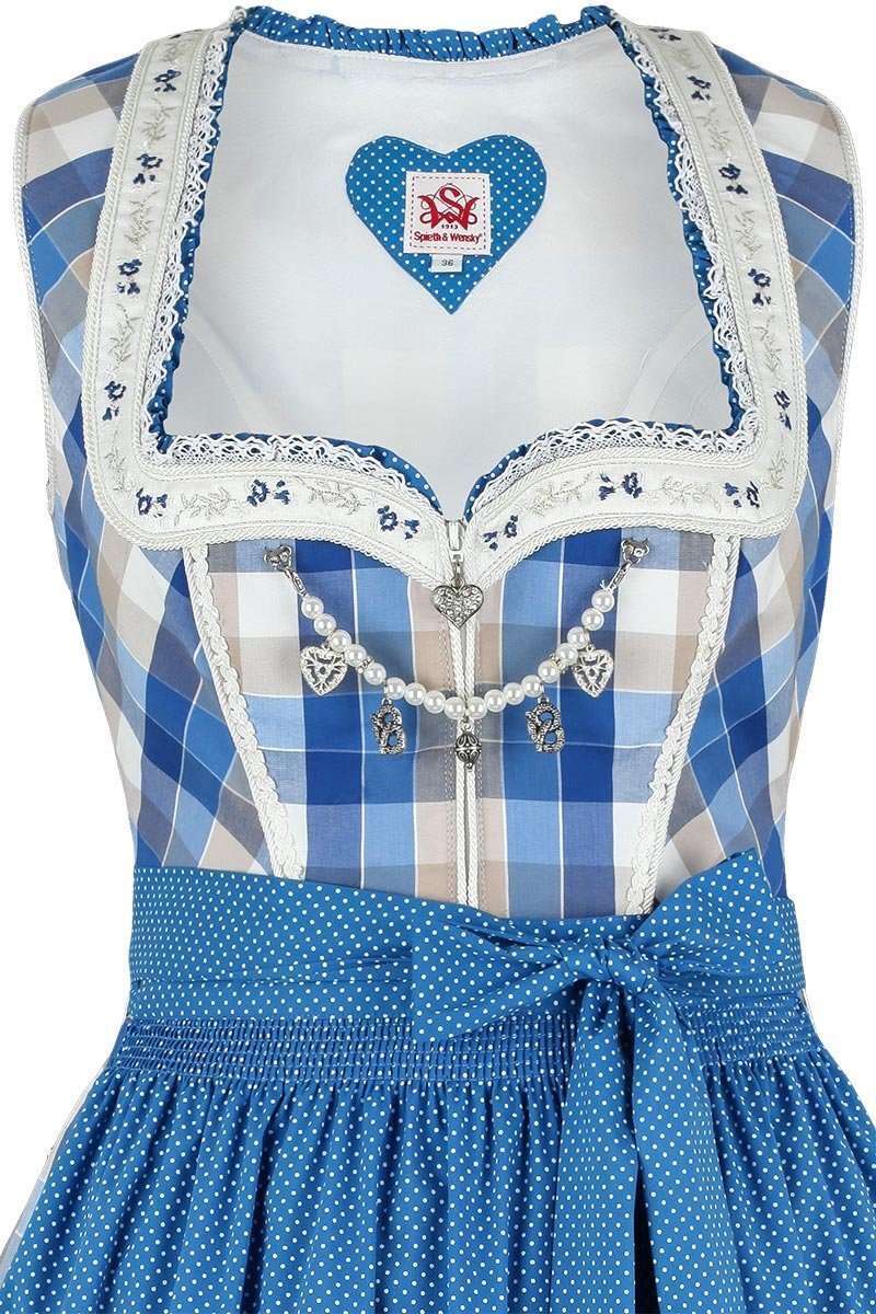 Dirndl kurz kariert blau Bild 2