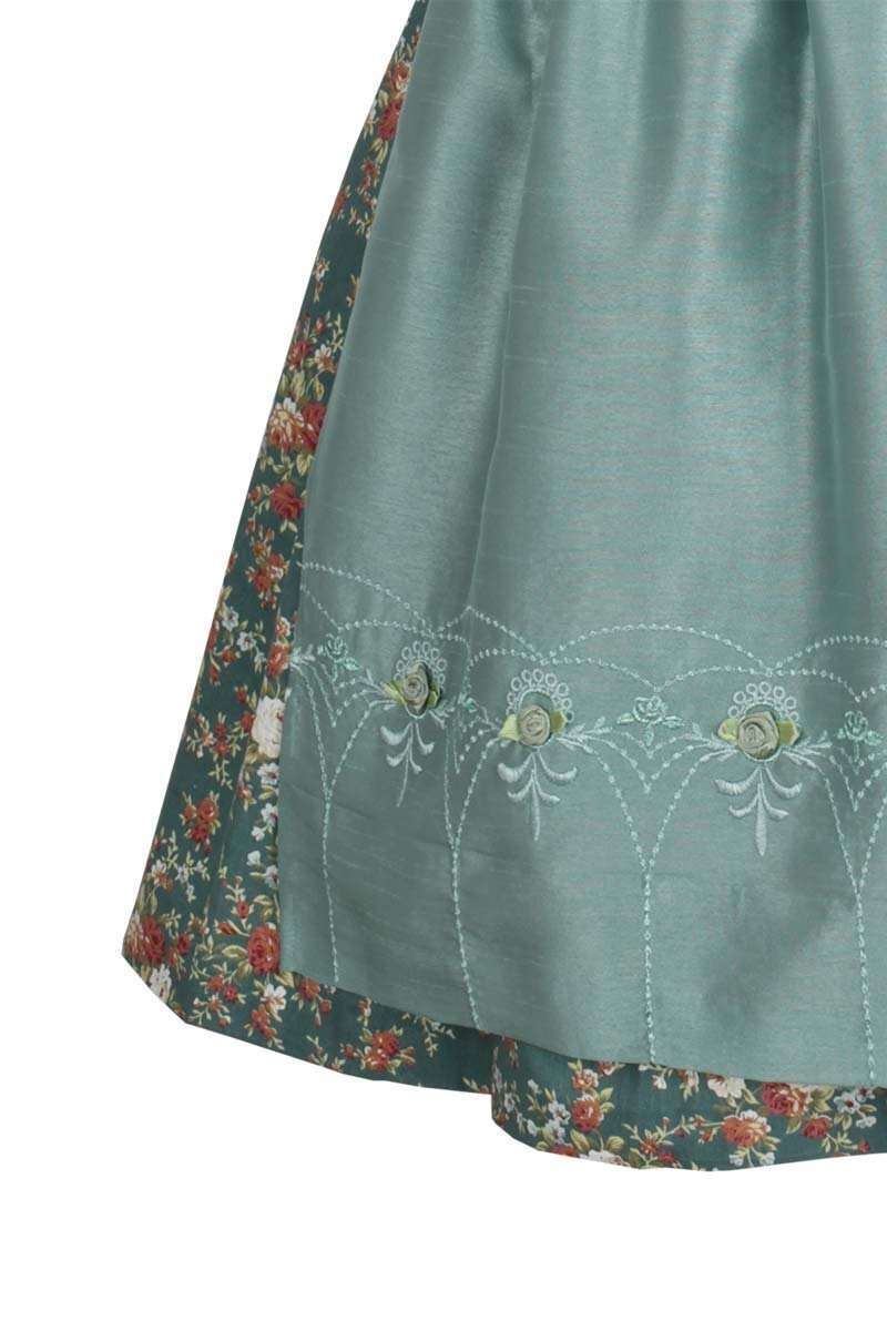 Dirndl kurz braun mint Blumenrock Bild 2