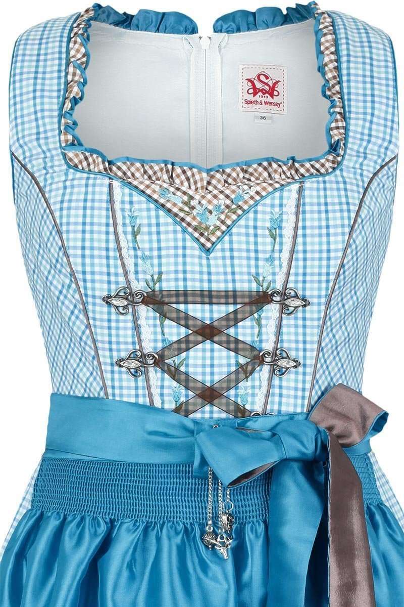 Dirndl mittel aqua-wei kleinkariert Bild 2