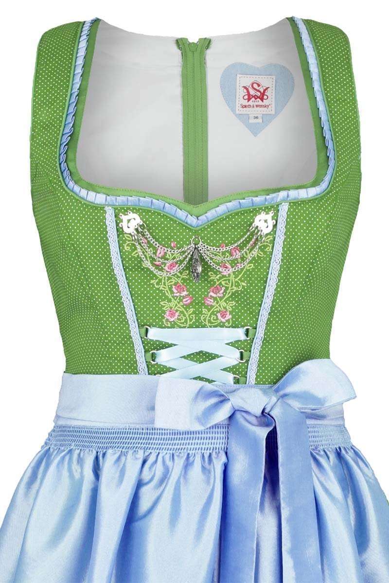 Dirndl mittel grn hellblau gepunktet Bild 2