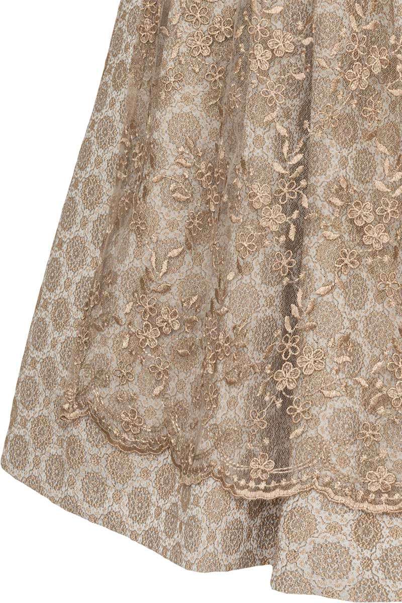 Mini Dirndl mit Spitzenschrze beige Bild 2