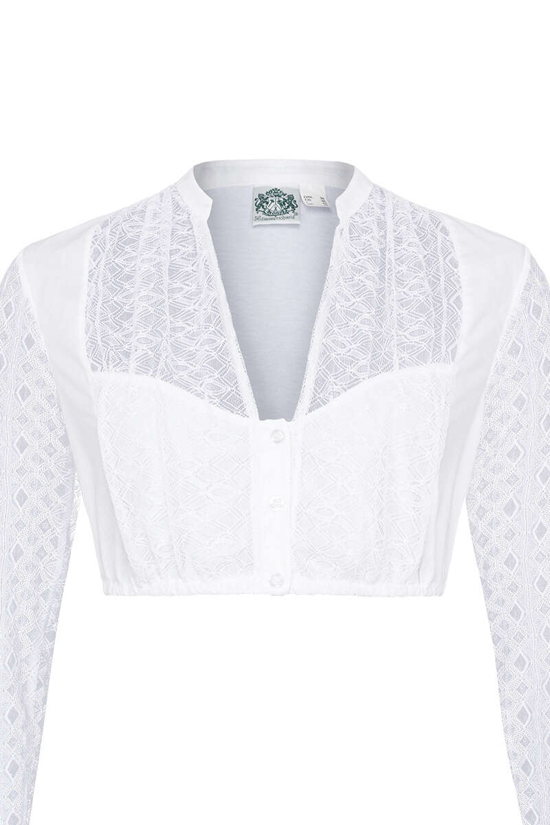Dirndl Spitzen-Bluse langarm weiss Bild 2