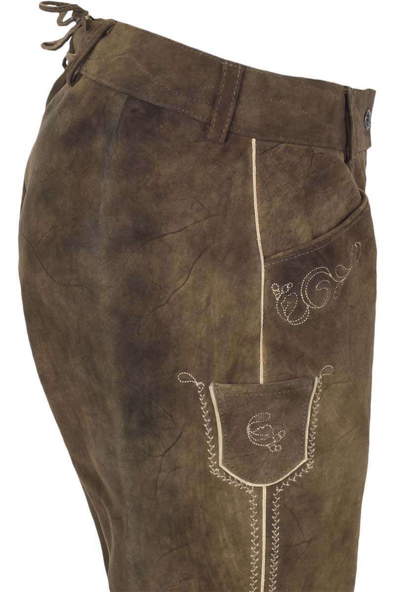 Damen Kniebundhose Ziegenvelour Leder braun Bild 2