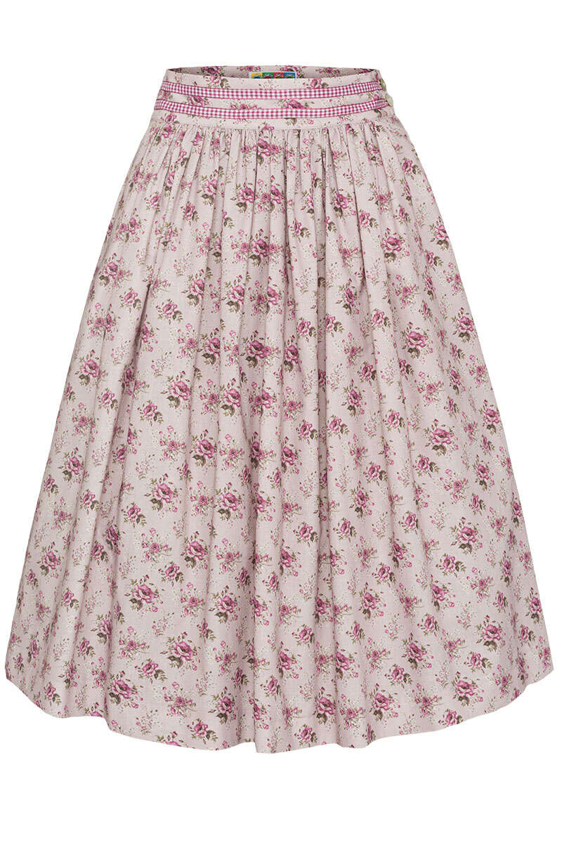 Damen Trachtenrock midi rosa grau