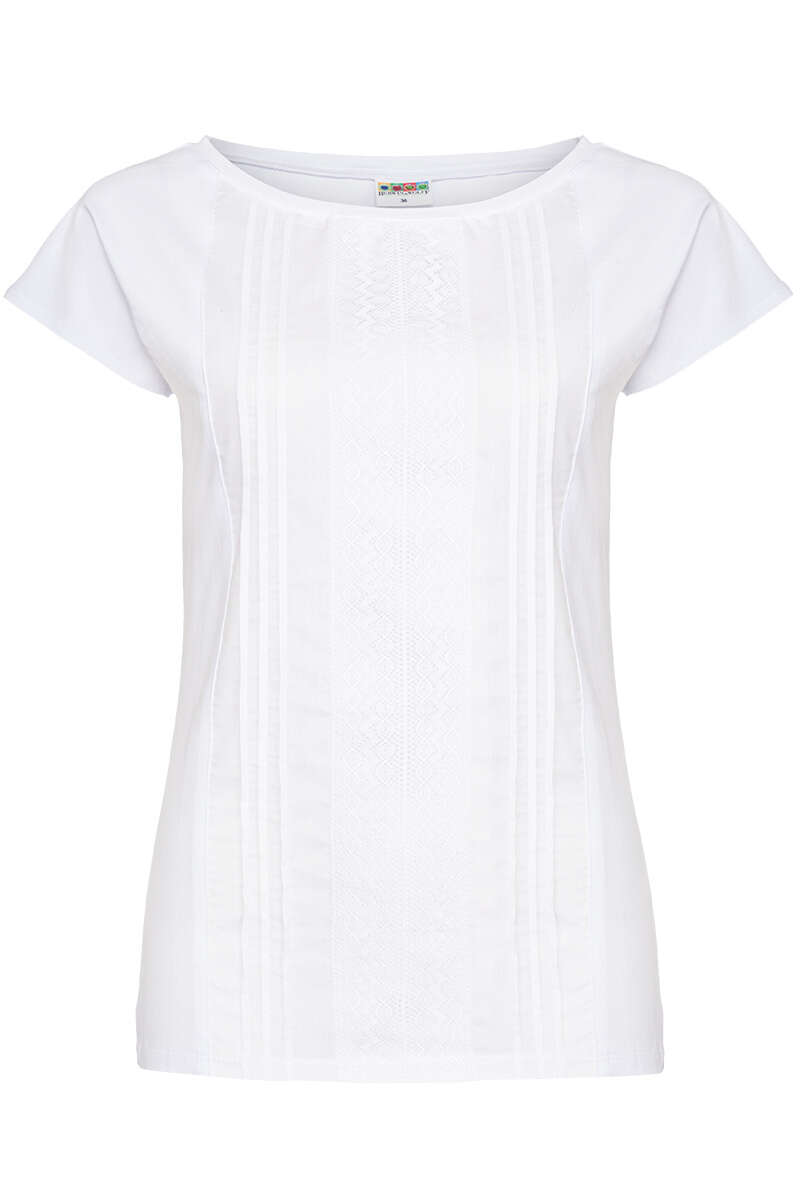 Damen Trachten Spitzen-Shirt weiss