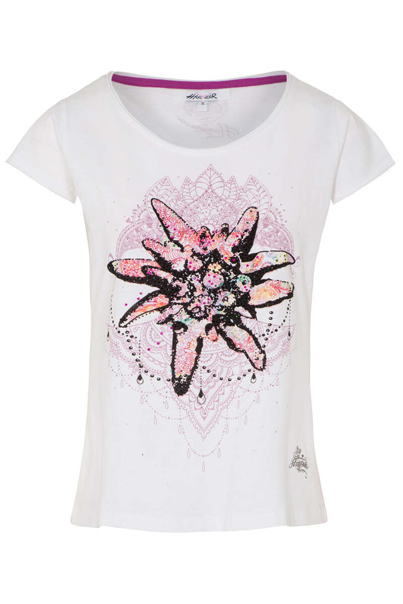 Damen T-Shirt mit Edelwei offwhite