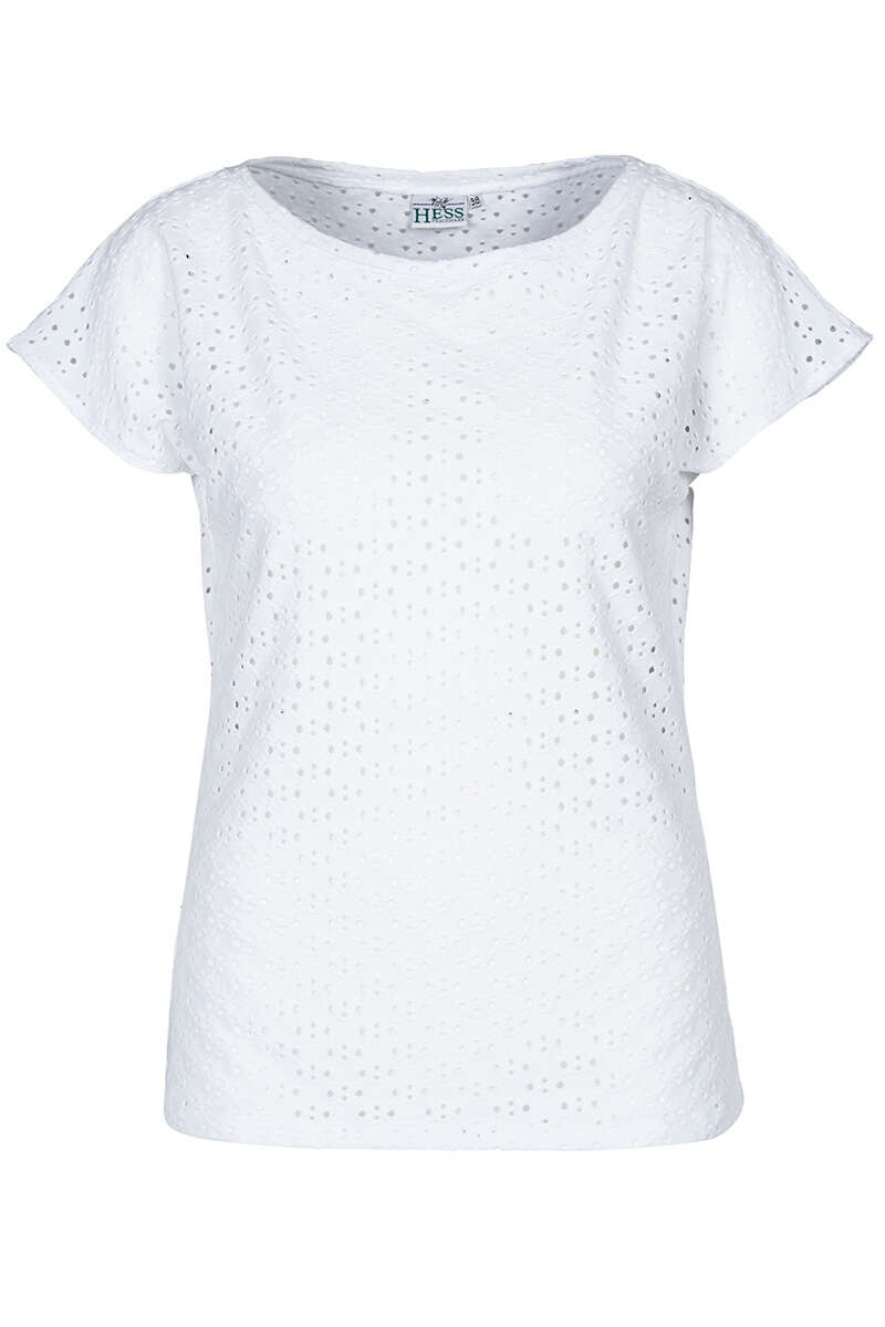 Damen Blusen-T-Shirt Stretch weiß