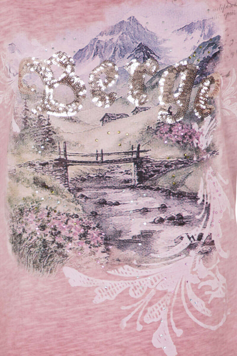 Damen T-Shirt 'Berge' rosa Bild 2